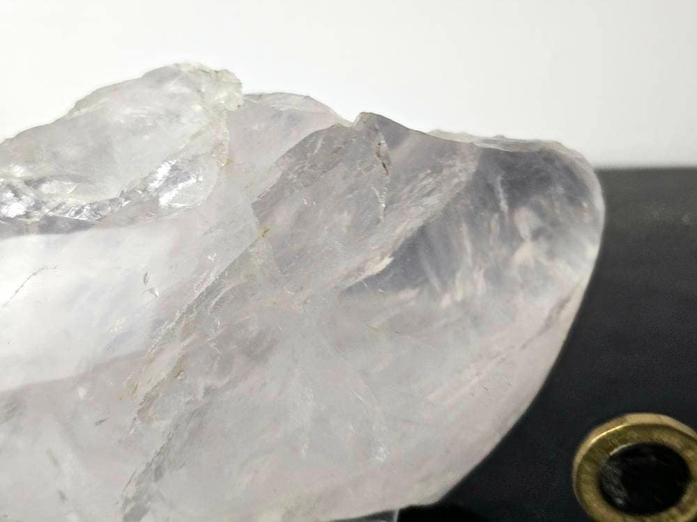 11) Rose Quartz Crystal Half Polished