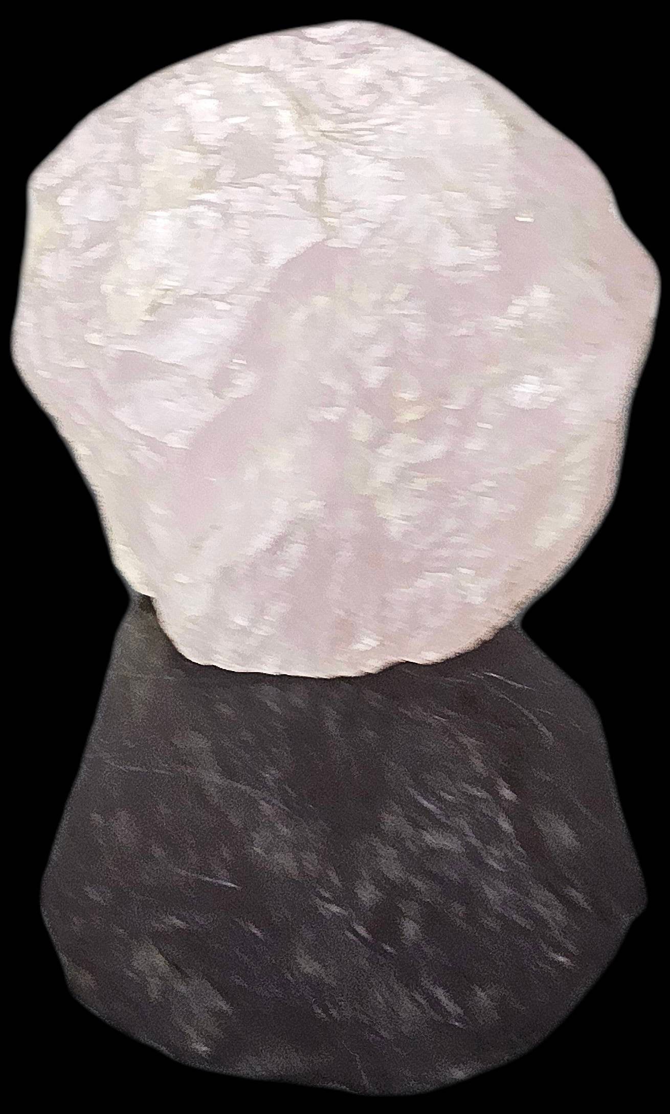 8) Rose Quartz Crystal Half Polished