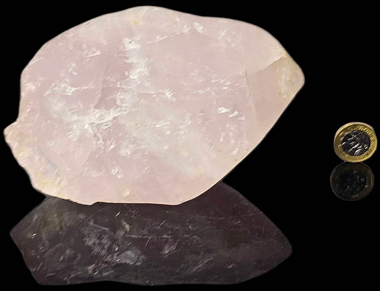 3) Rose Quartz Crystal Half Polished