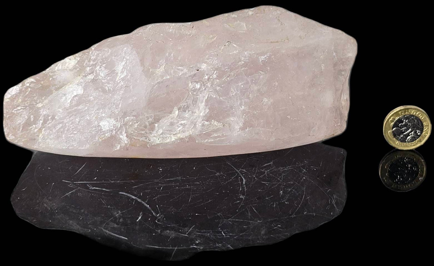 2) Rose Quartz Crystal Half Polished