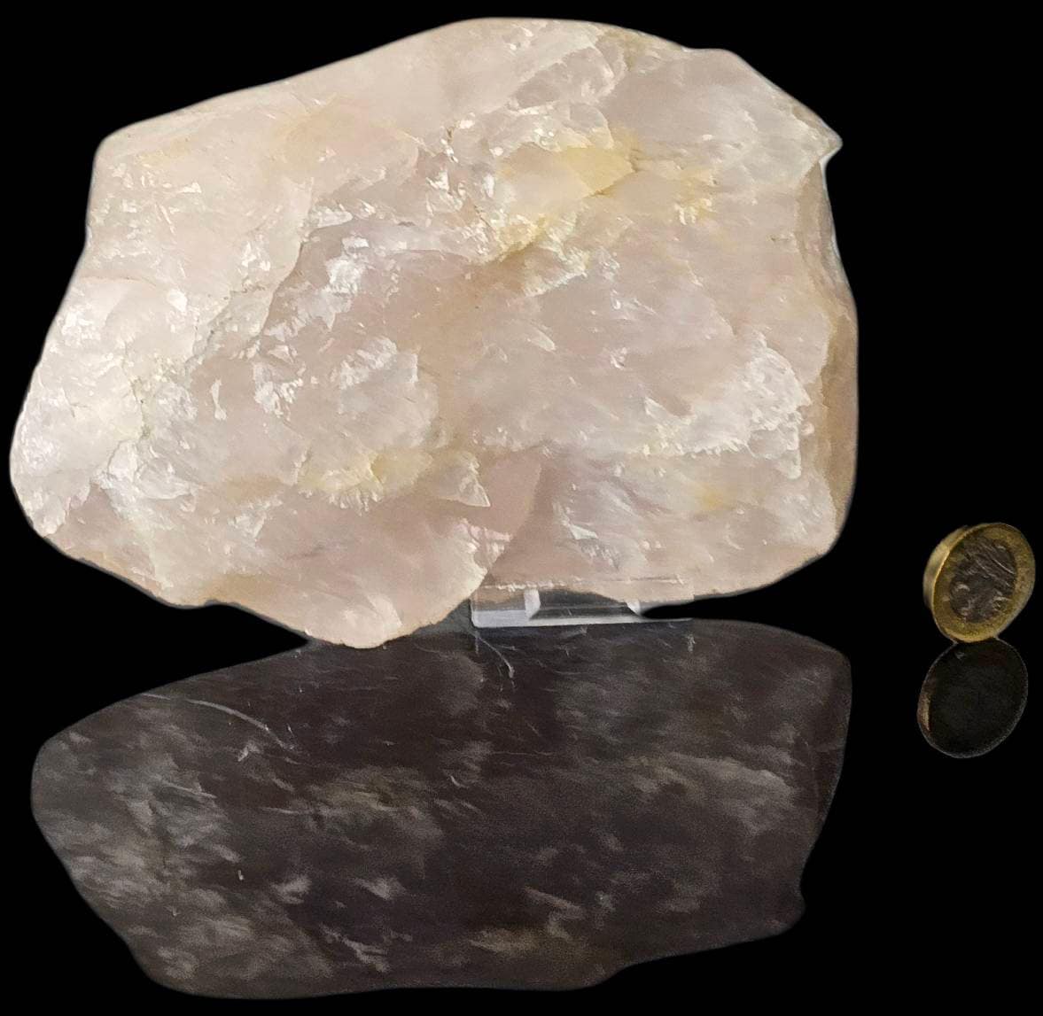 1) Rose Quartz Crystal Half Polished