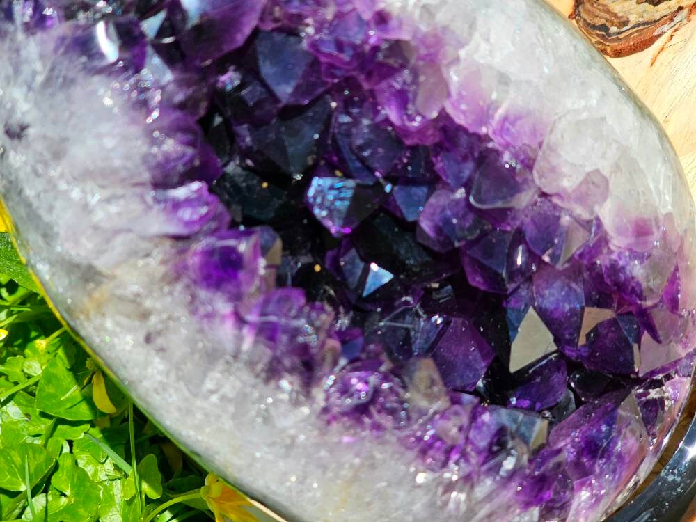 large deep purple amethyst egg