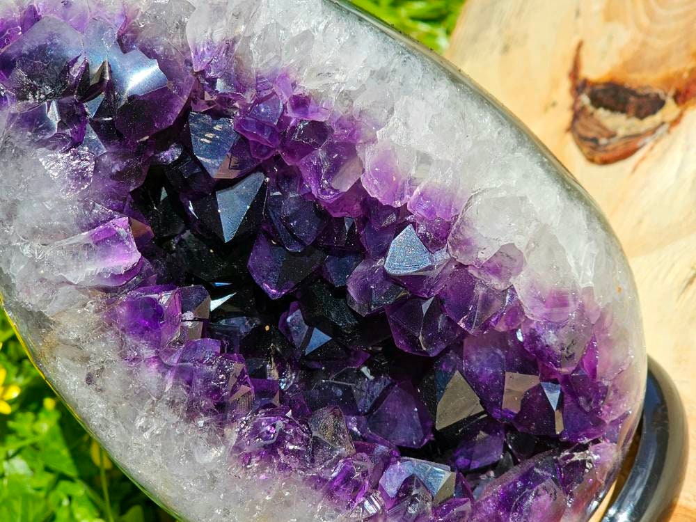 1) Large Uruguayan Amethyst Crystal Egg Unique Gift Interior Design Statement