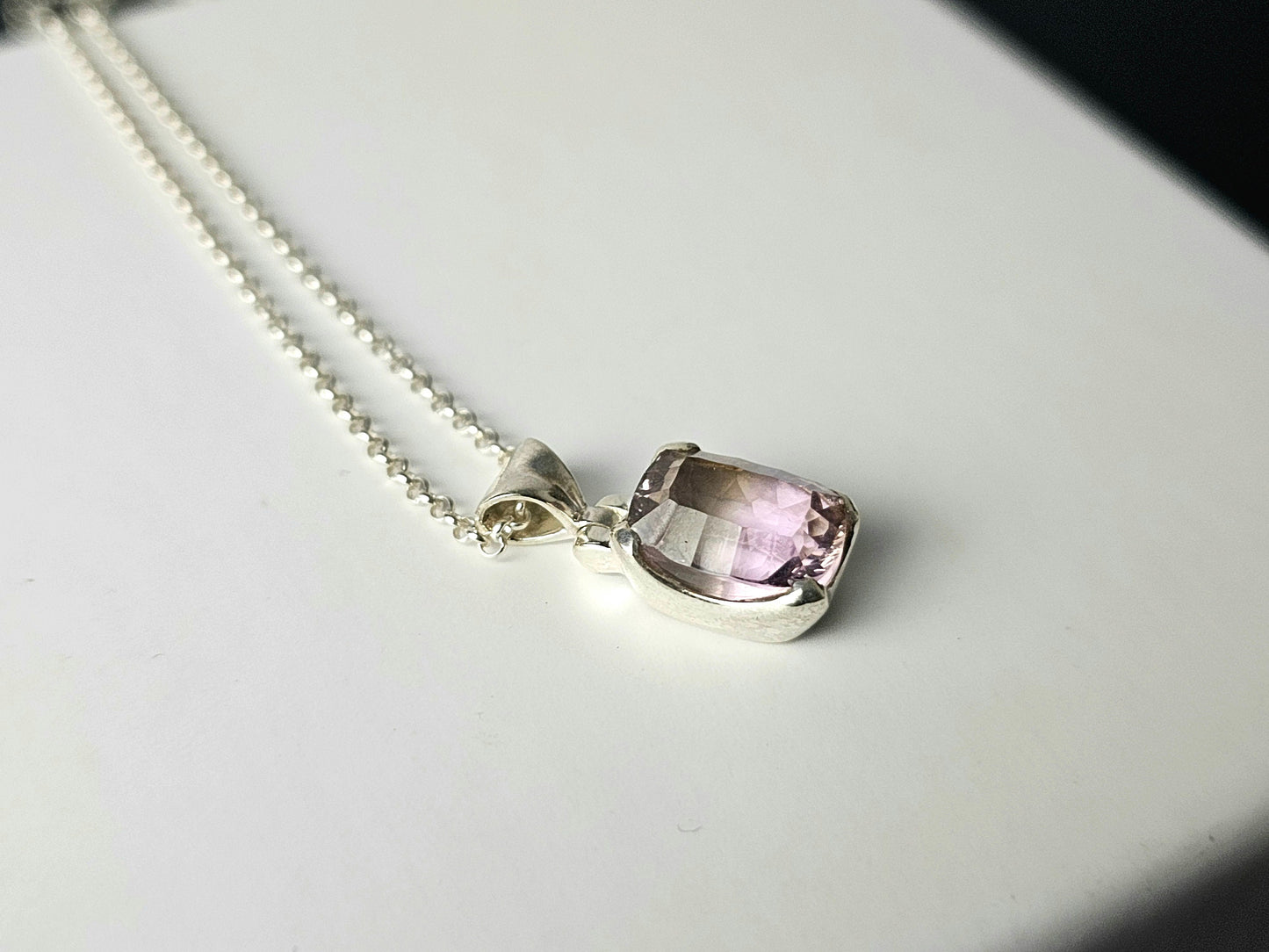318) Ametrine Crystal Necklace 925 Silver