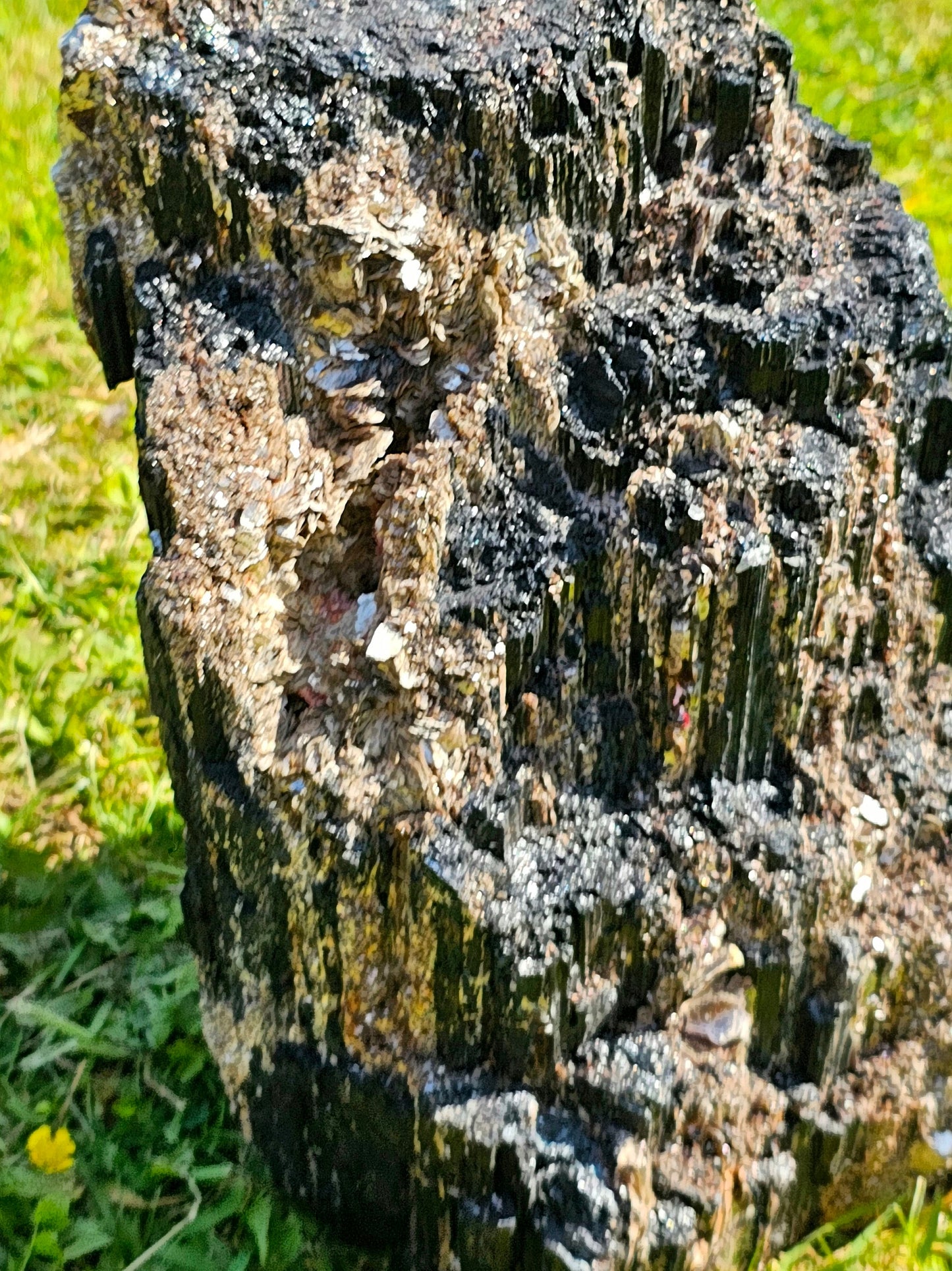 Very Large Black Tourmaline Crystal With Mica 21 KG