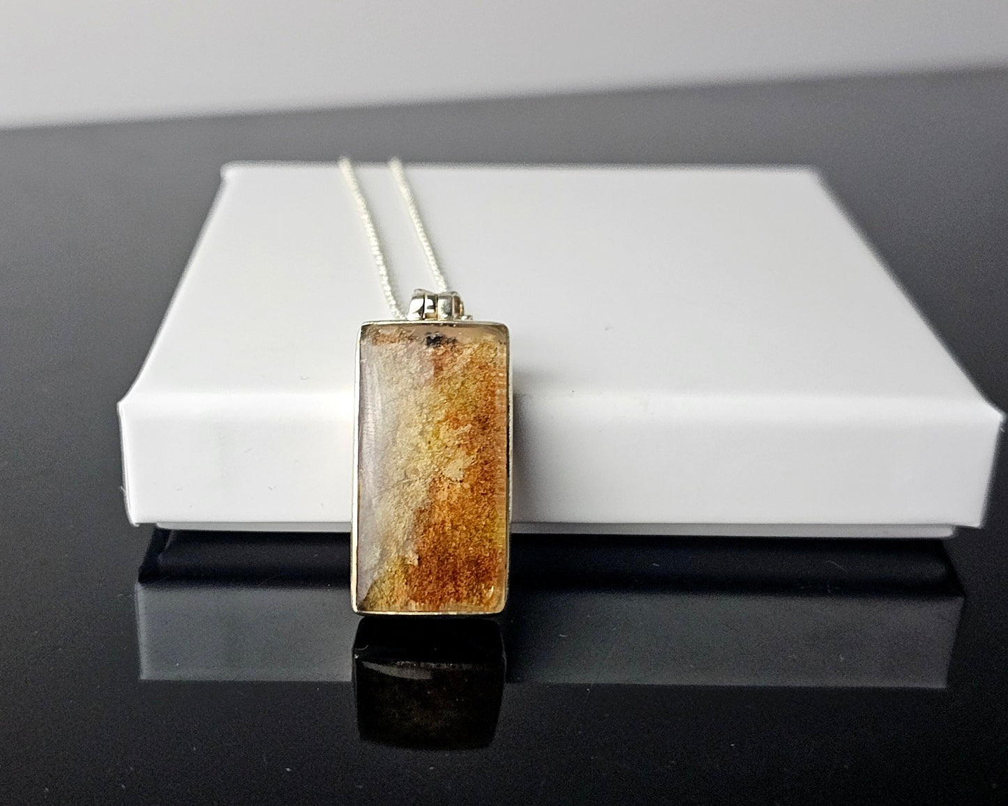 354) Large Lodalite Crystal Necklace 925 Silver