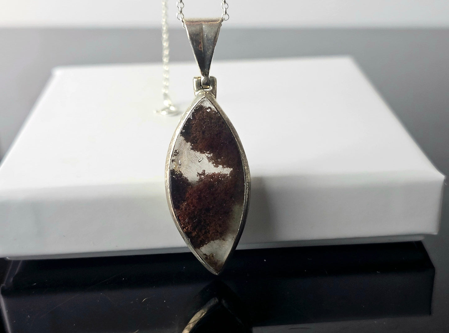 353) Large Lodalite Crystal Necklace 925 Silver