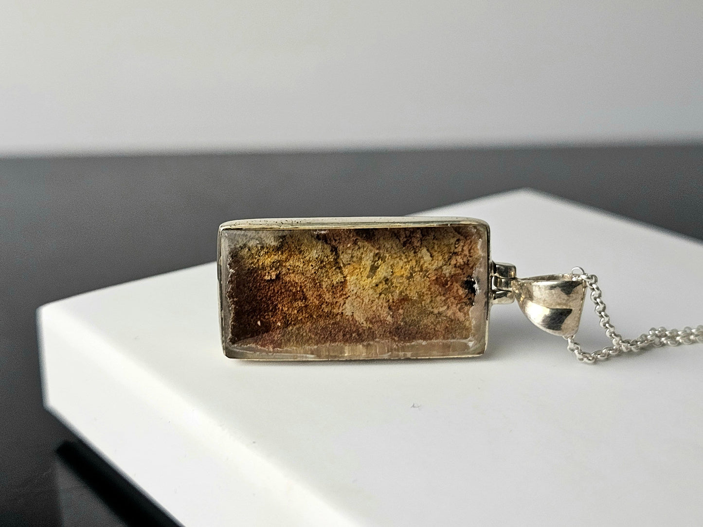 354) Large Lodalite Crystal Necklace 925 Silver