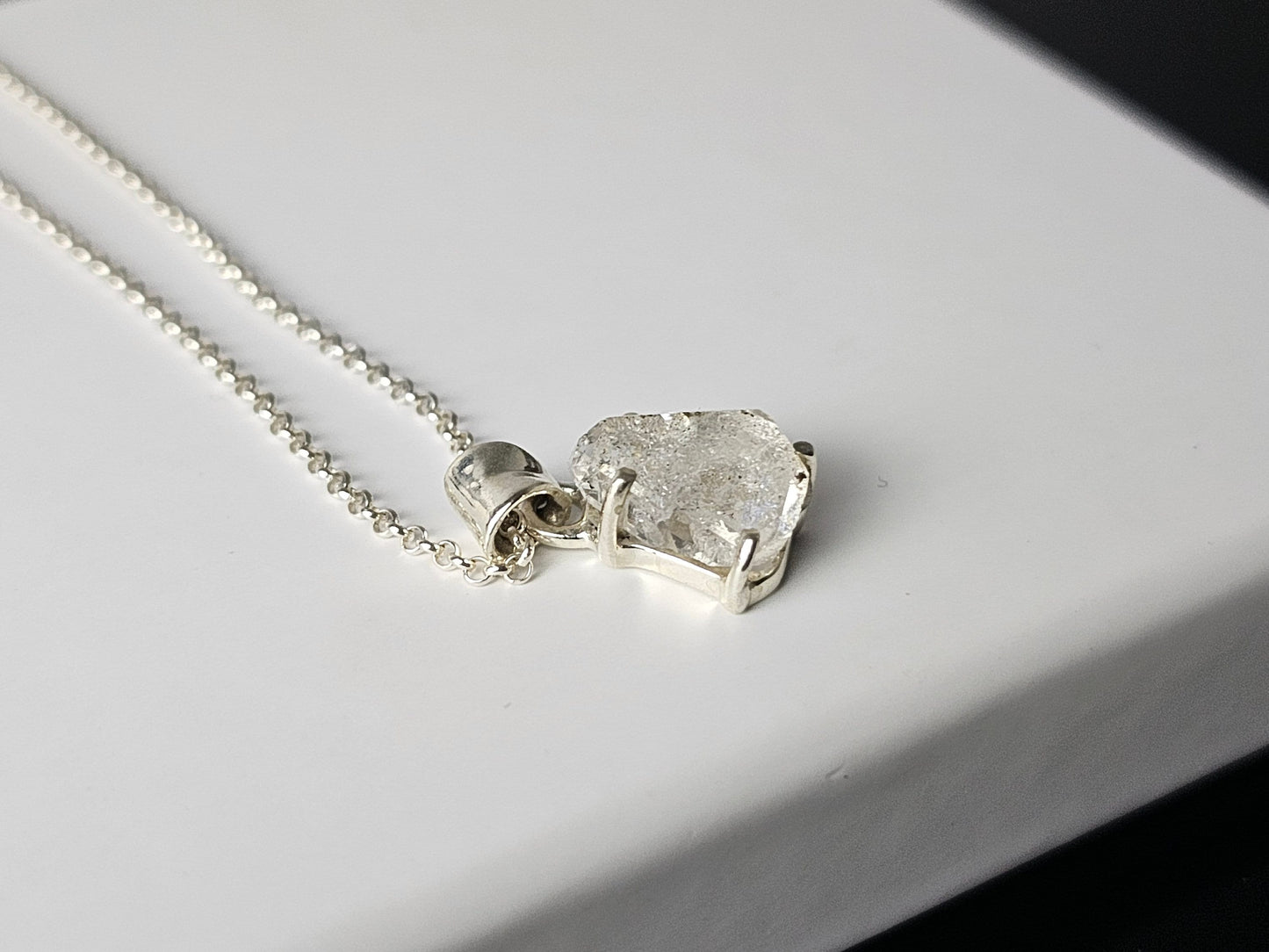 333) Herkimer Diamond Crystal Necklace 925 Silver