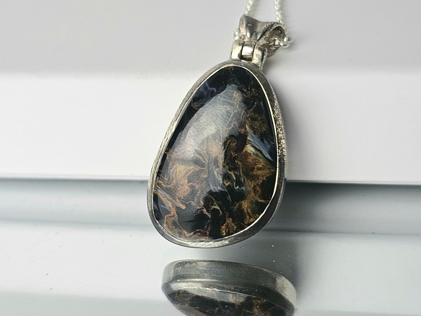 Pietersite Crystal Necklace 925 Silver (#97)