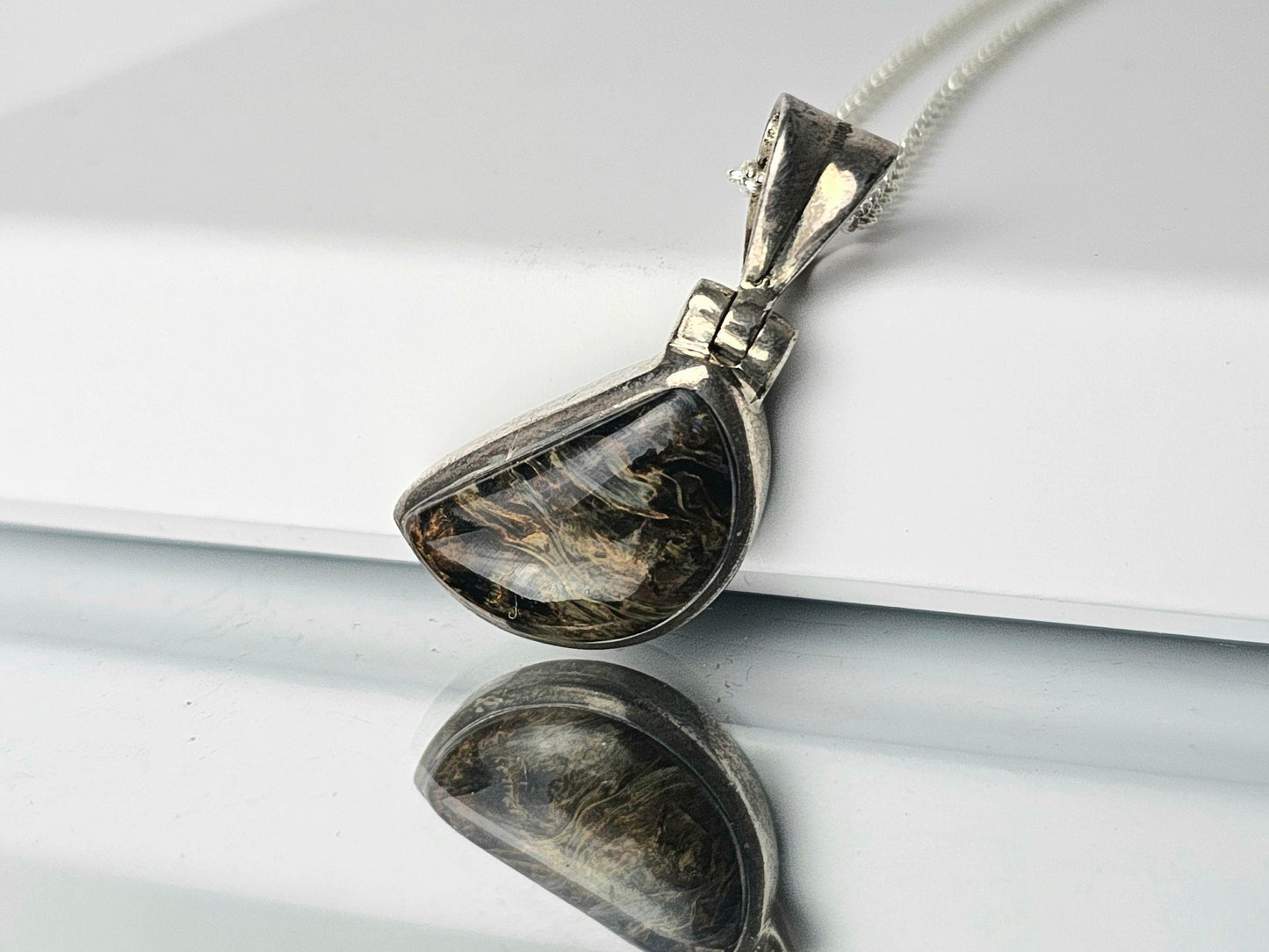 Pietersite Crystal Necklace 925 Silver (#96)