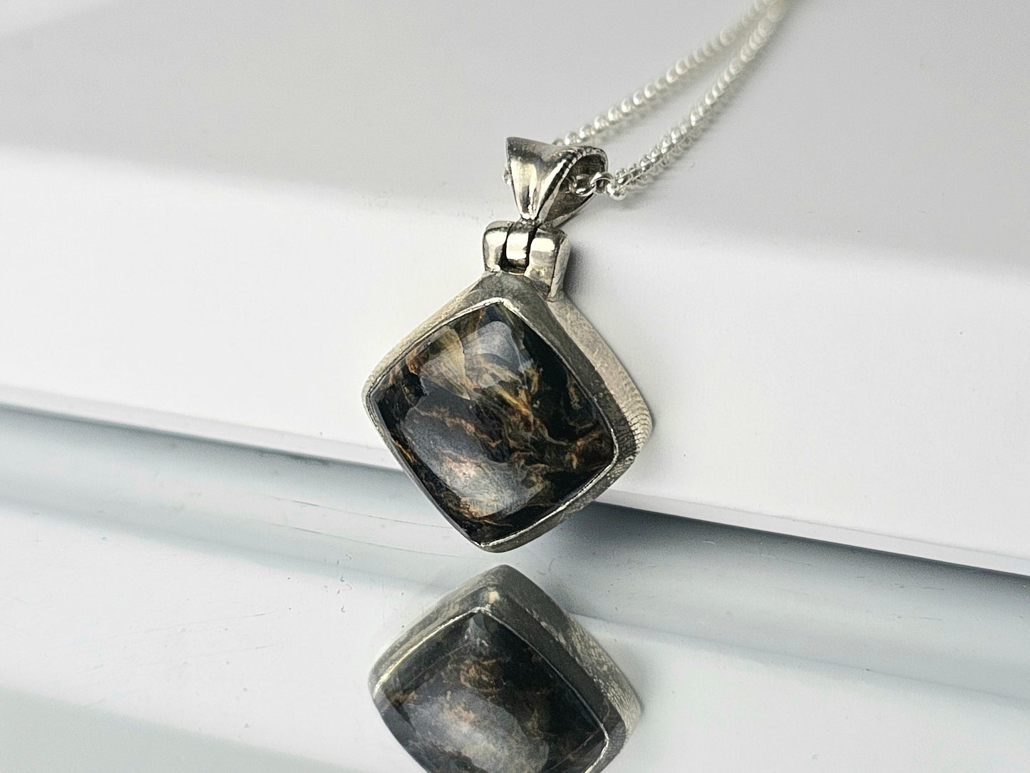 Pietersite Crystal Necklace 925 Silver (#98)