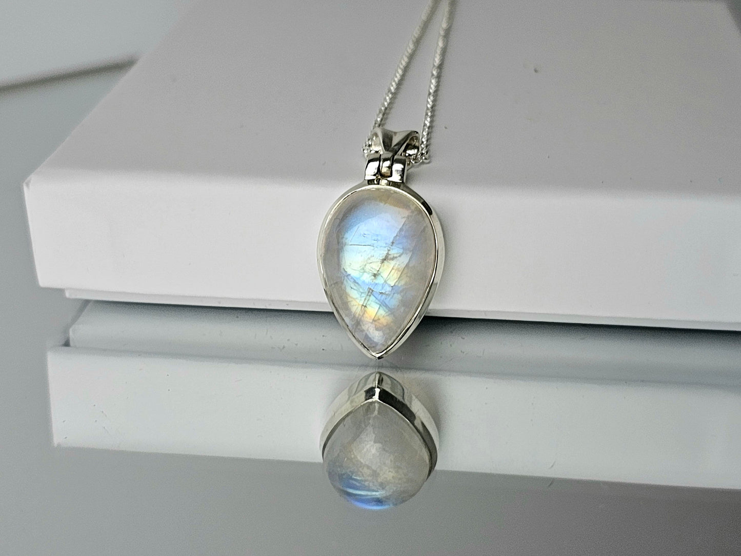 Moonstone Crystal Necklace 925 Silver (#5)