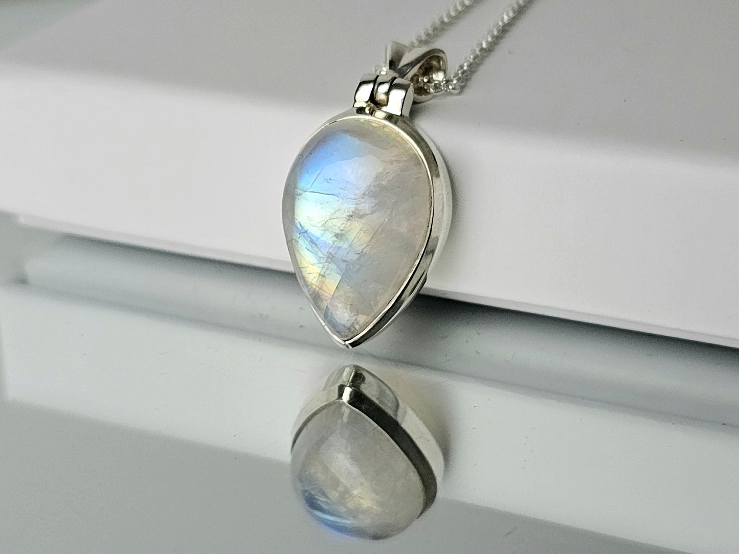 Moonstone Crystal Necklace 925 Silver (#5)