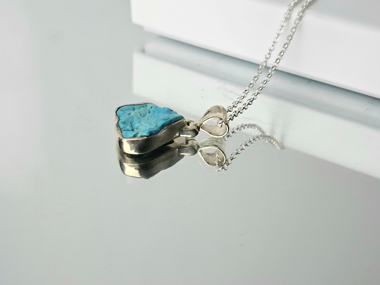 Turquoise Crystal Necklace 925 Silver (#191)