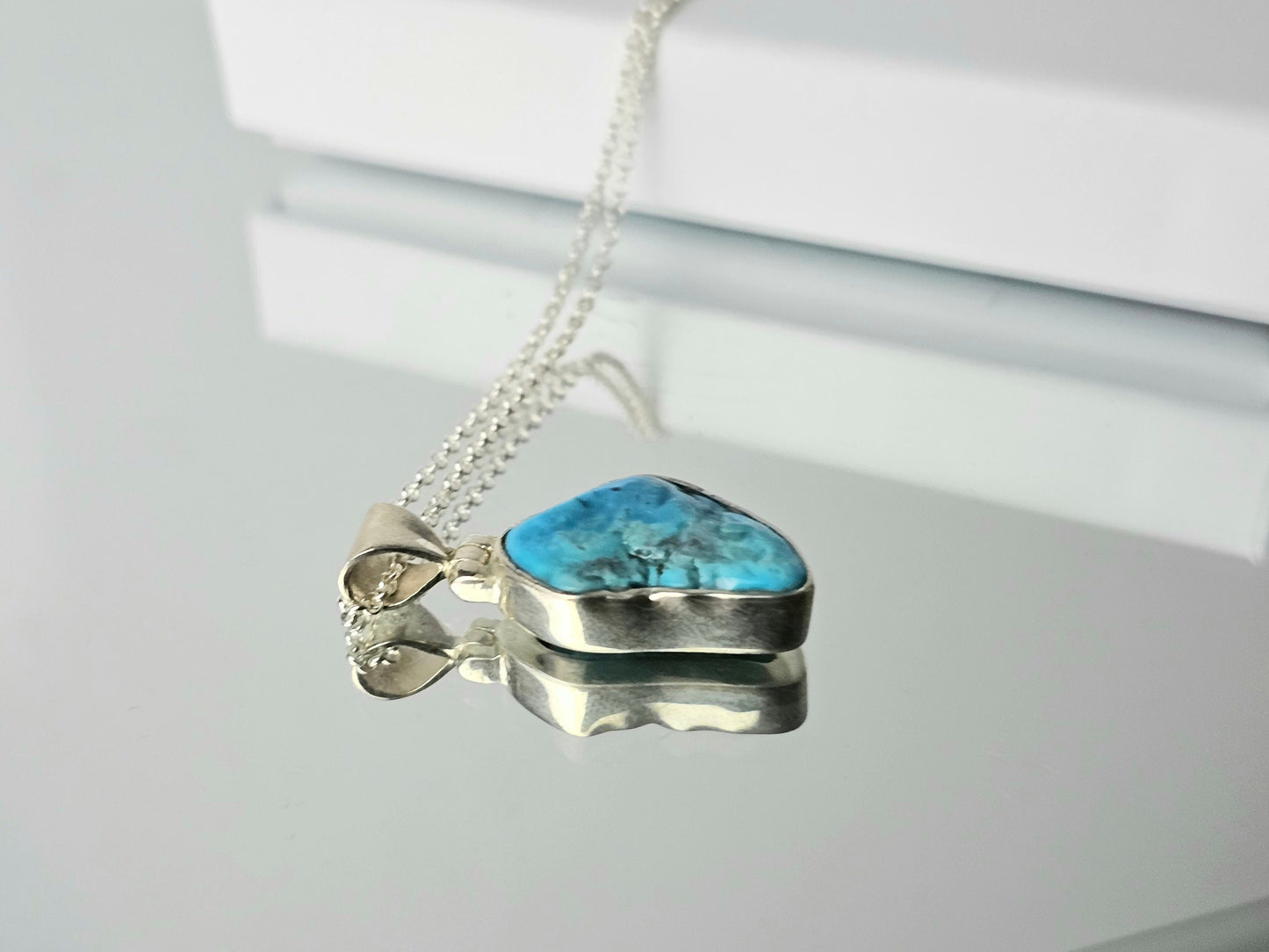 Turquoise Crystal Necklace 925 Silver (#188)