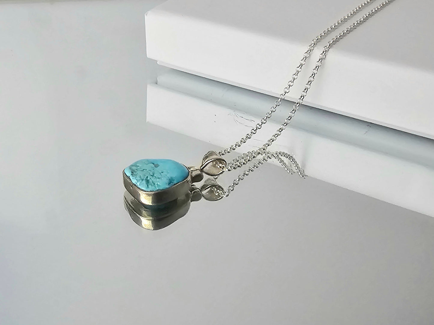 Turquoise Crystal Necklace 925 Silver (#190)