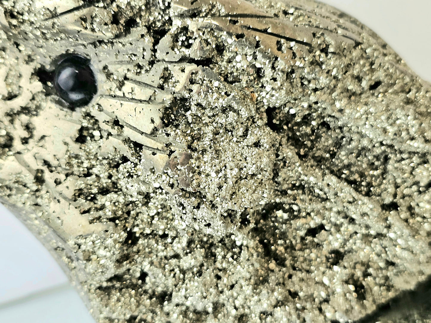 Peruvian Pyrite Crystal Carving - Eagle (#5)