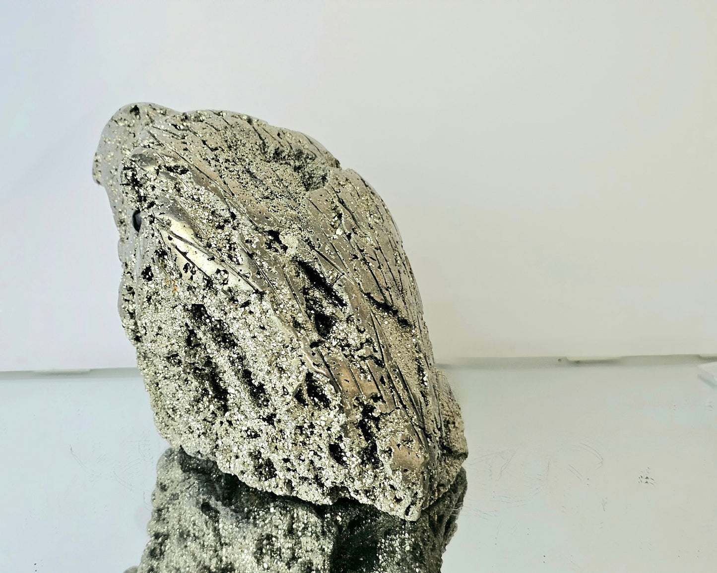 Peruvian Pyrite Crystal Carving - Eagle (#5)