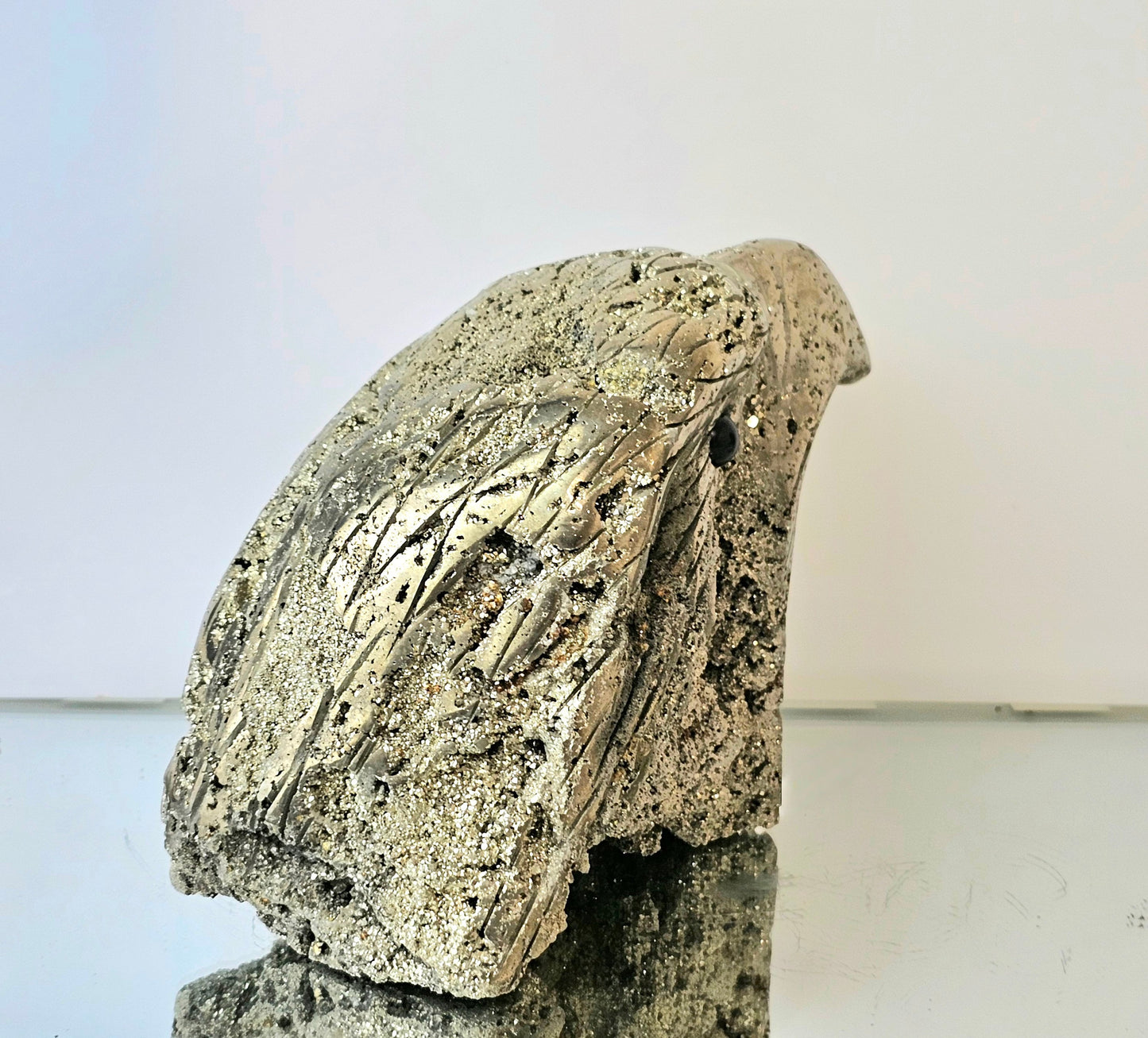 Peruvian Pyrite Crystal Carving - Eagle (#5)