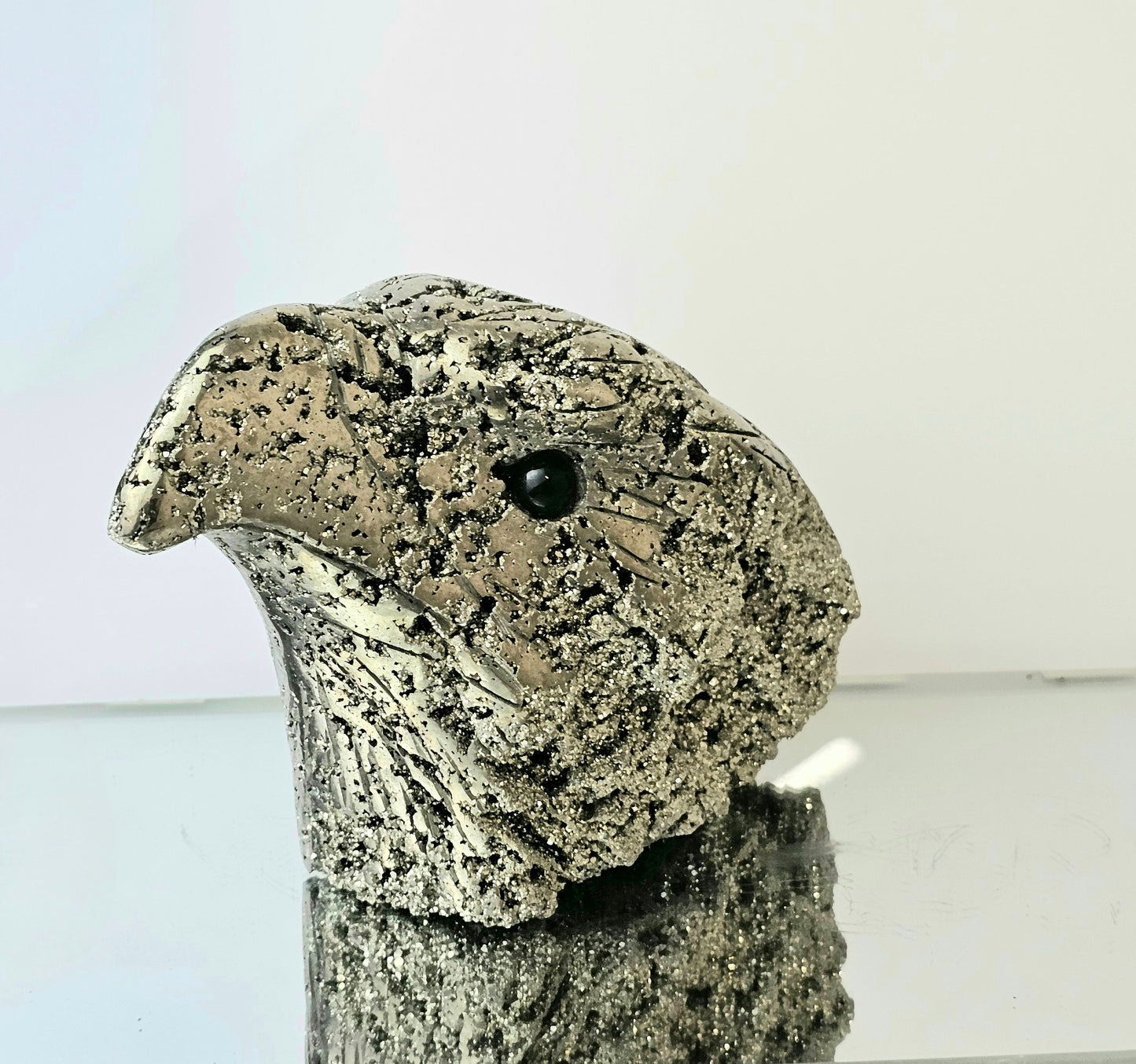 Peruvian Pyrite Crystal Carving - Eagle (#5)