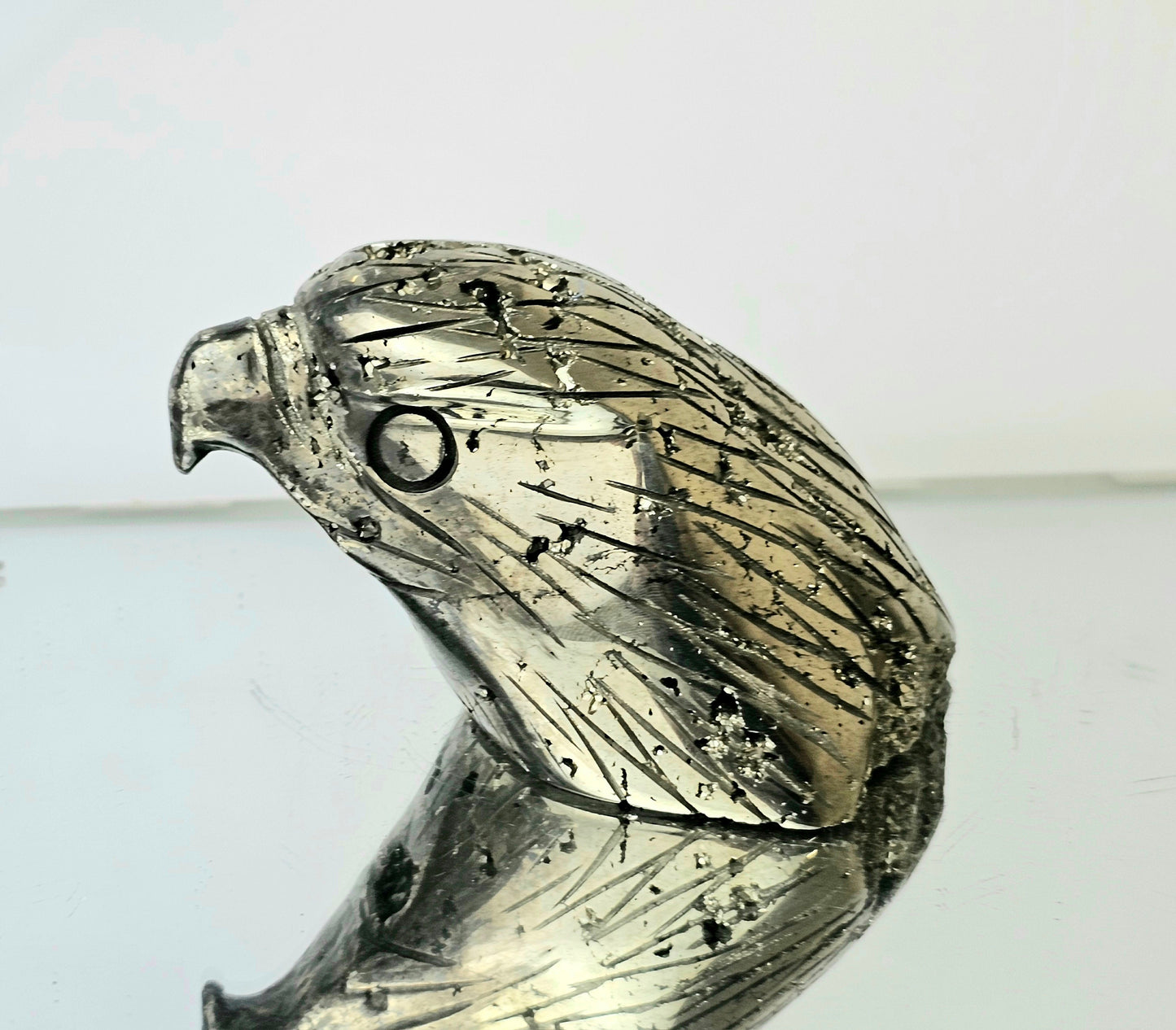 Peruvian Pyrite Crystal Carving - Eagle (#1)
