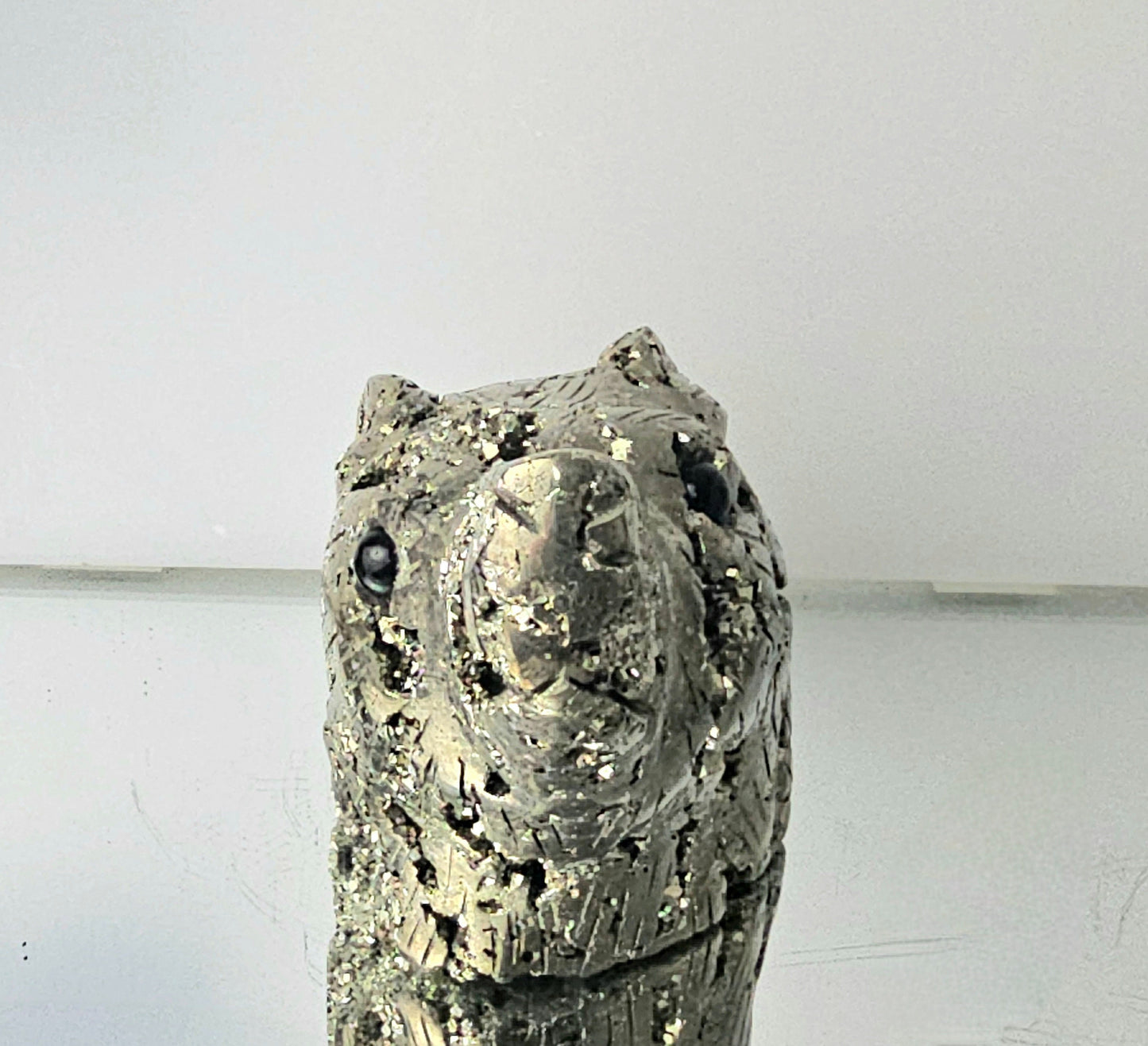 Peruvian Pyrite Crystal Carving - Bear (#7)