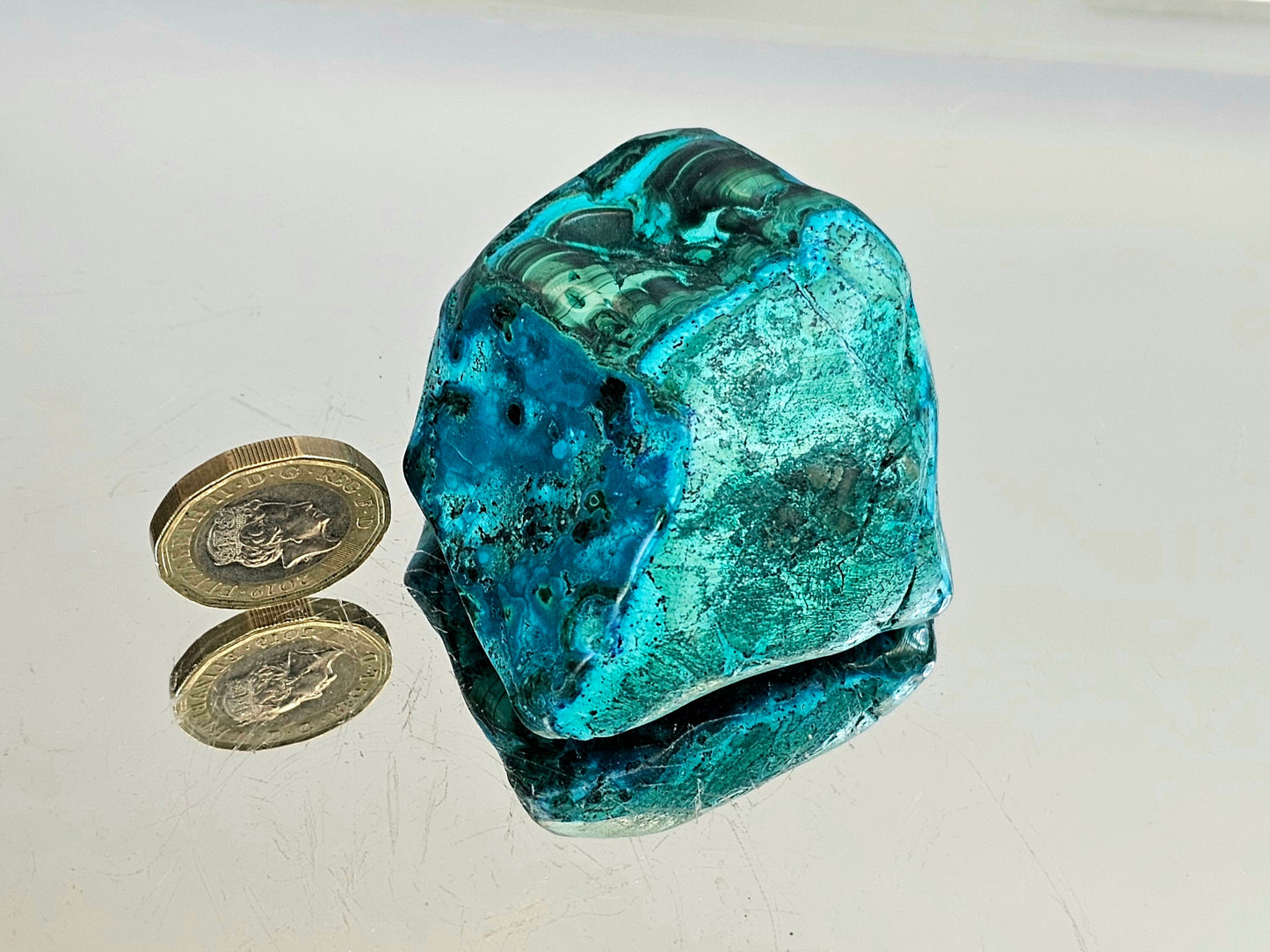2) Large Chrysocolla Crystal Polished
