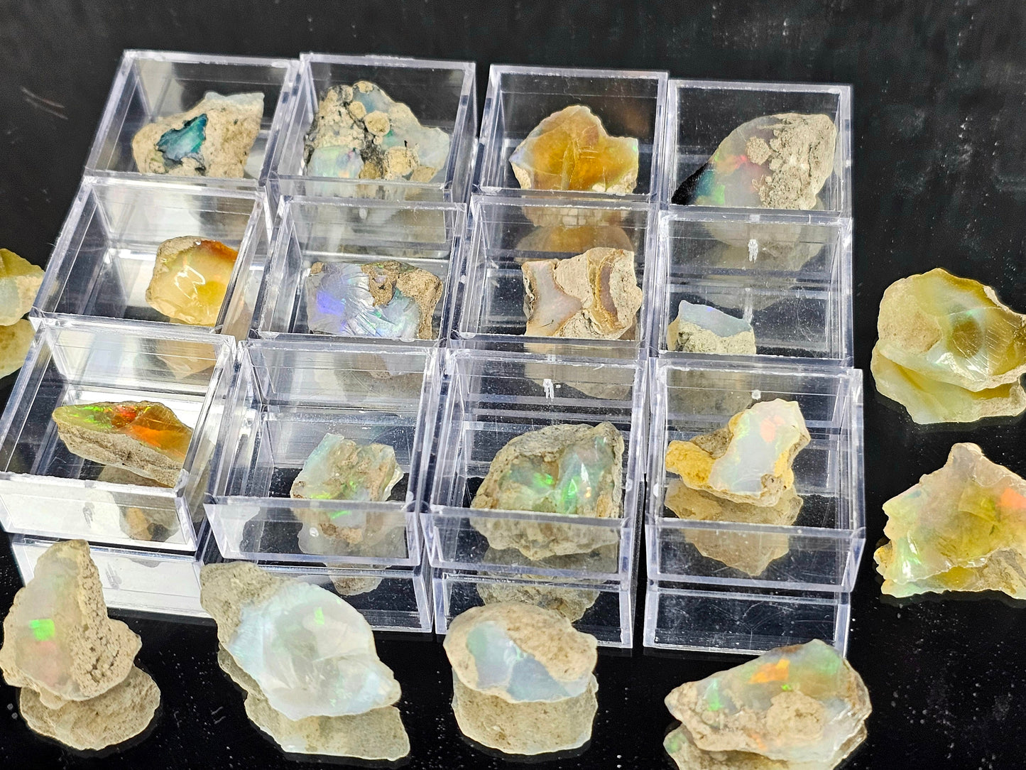 Opal Crystal Specimen in Display Case