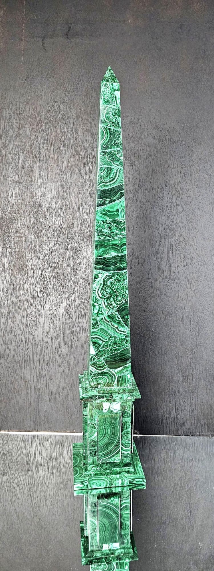 Very Large Malachite Crystal Obelisk (#1)