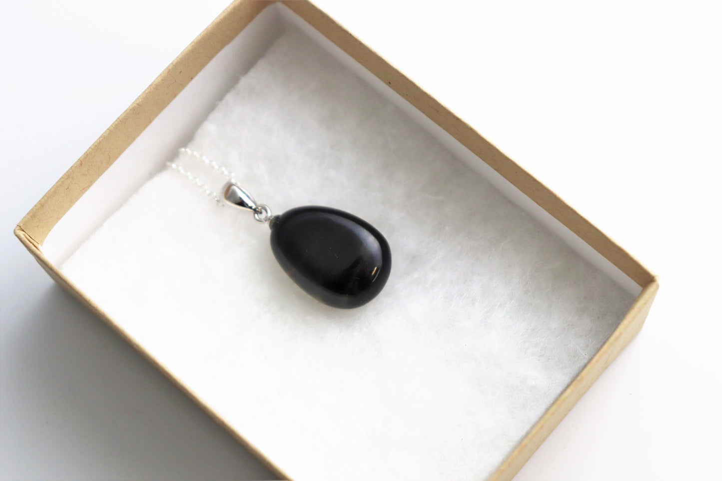 152e) Tigers eye hawks eye crystal necklace pendant + silver chain