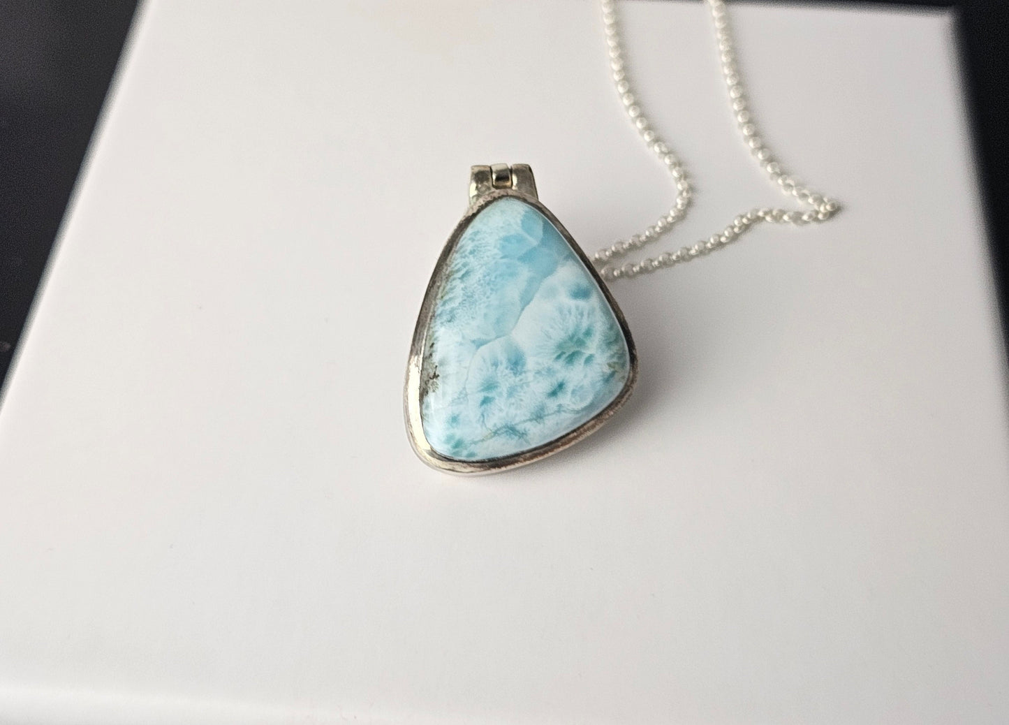316) larimar crystal necklace 925 silver