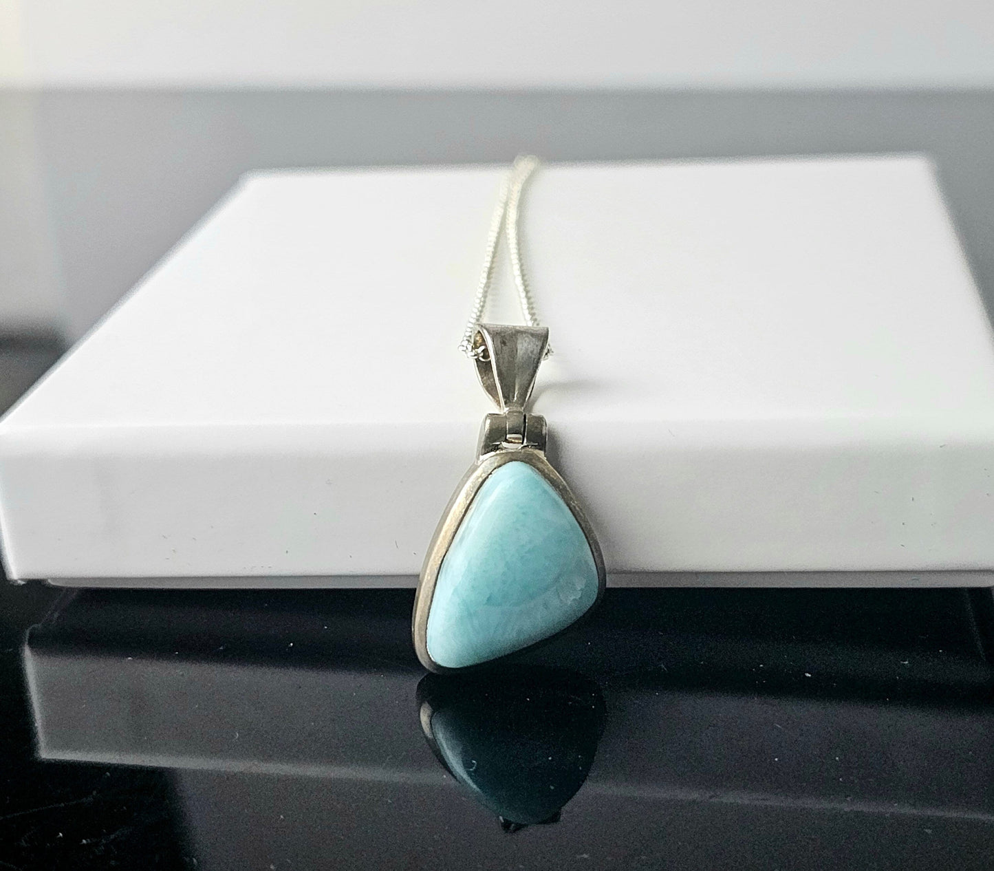 313) larimar crystal necklace 925 silver