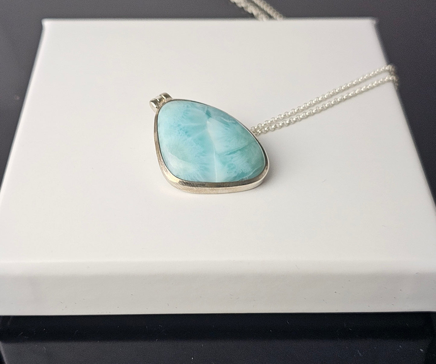 312) larimar crystal necklace 925 silver