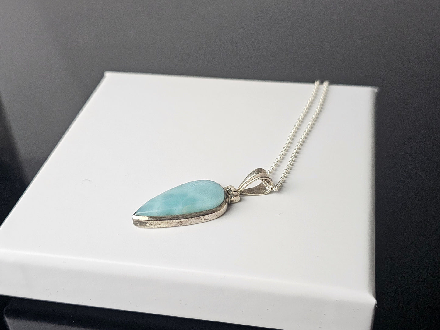 311) larimar crystal necklace 925 silver