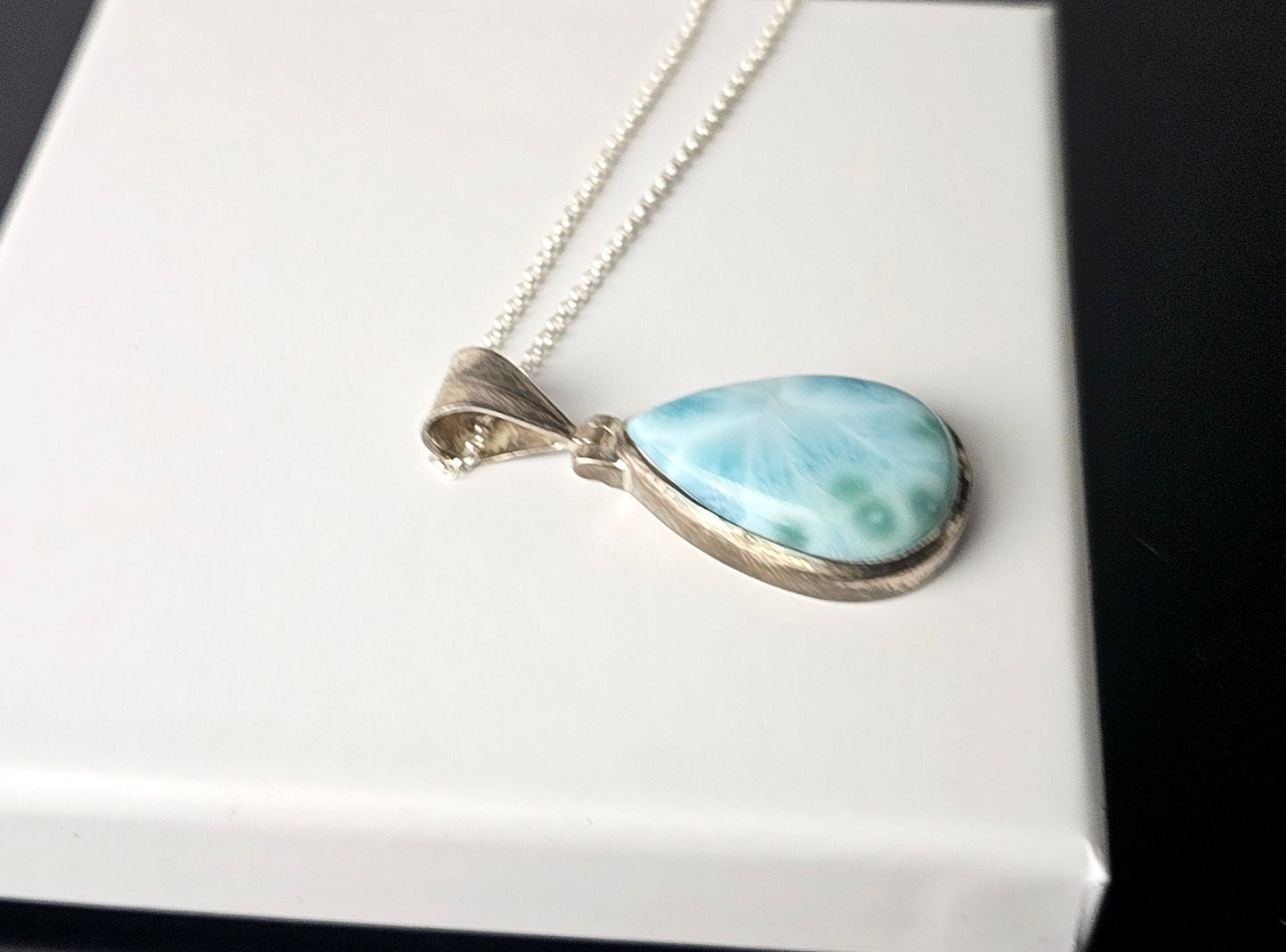 314) larimar crystal necklace 925 silver