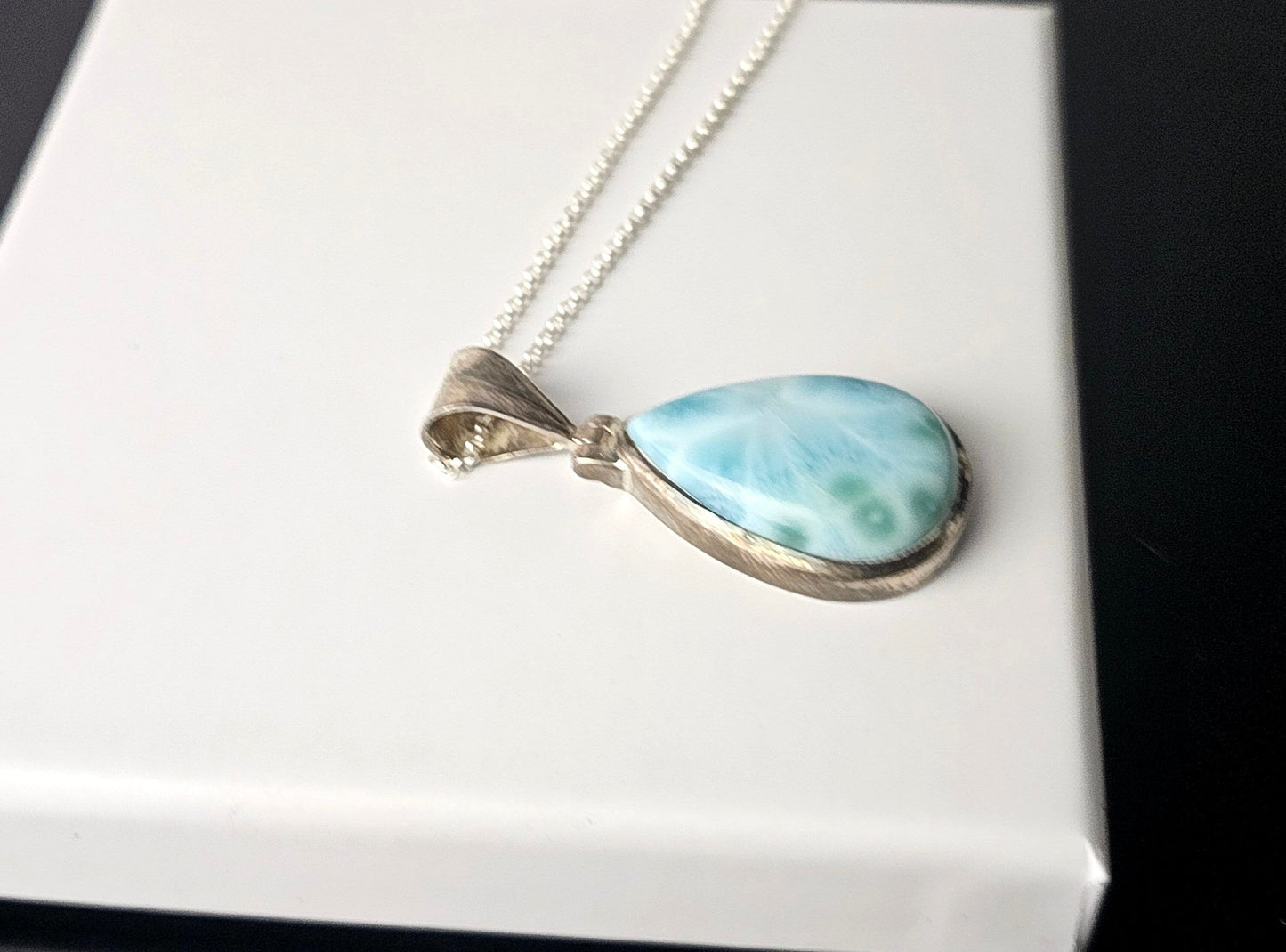 314) larimar crystal necklace 925 silver