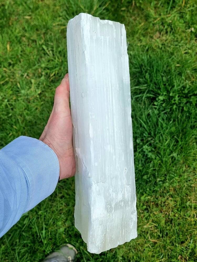 XL Extra Large Rough Natural Selenite Crystal Log Chunk