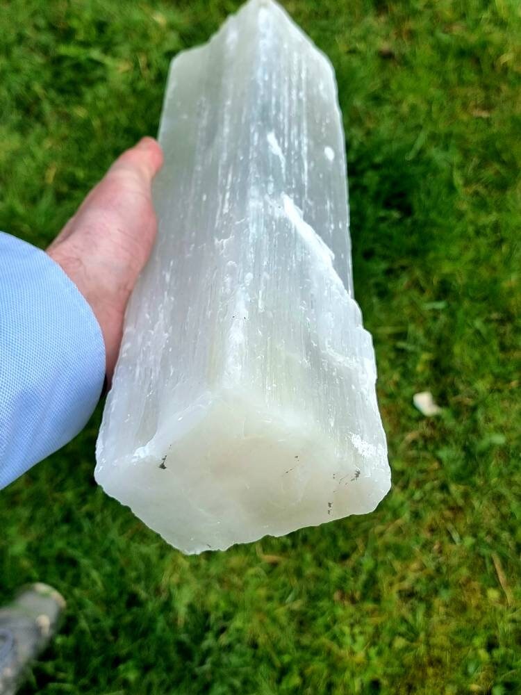 XL Extra Large Rough Natural Selenite Crystal Log Chunk
