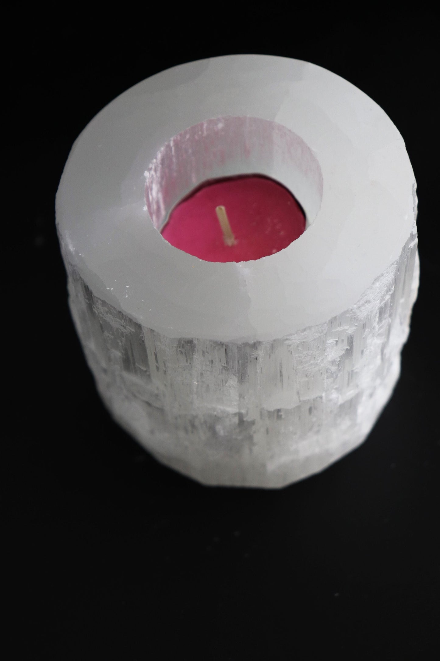 Selenite crystal candle tealight holder satin spa - great gift home decor