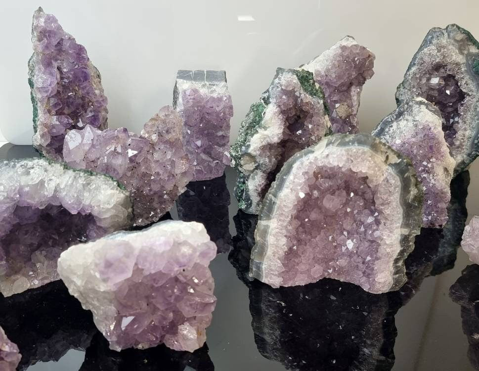 Amethyst crystal cut base
