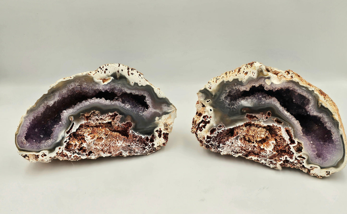 large crystal pair orca agate and amethyst