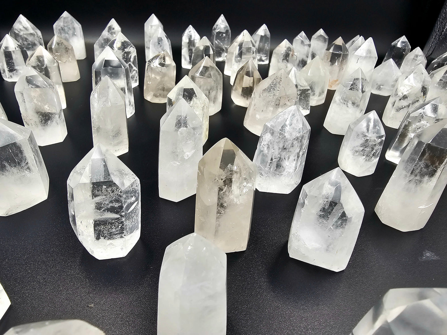 small crystals - mini clear quartz crystal points towers prism