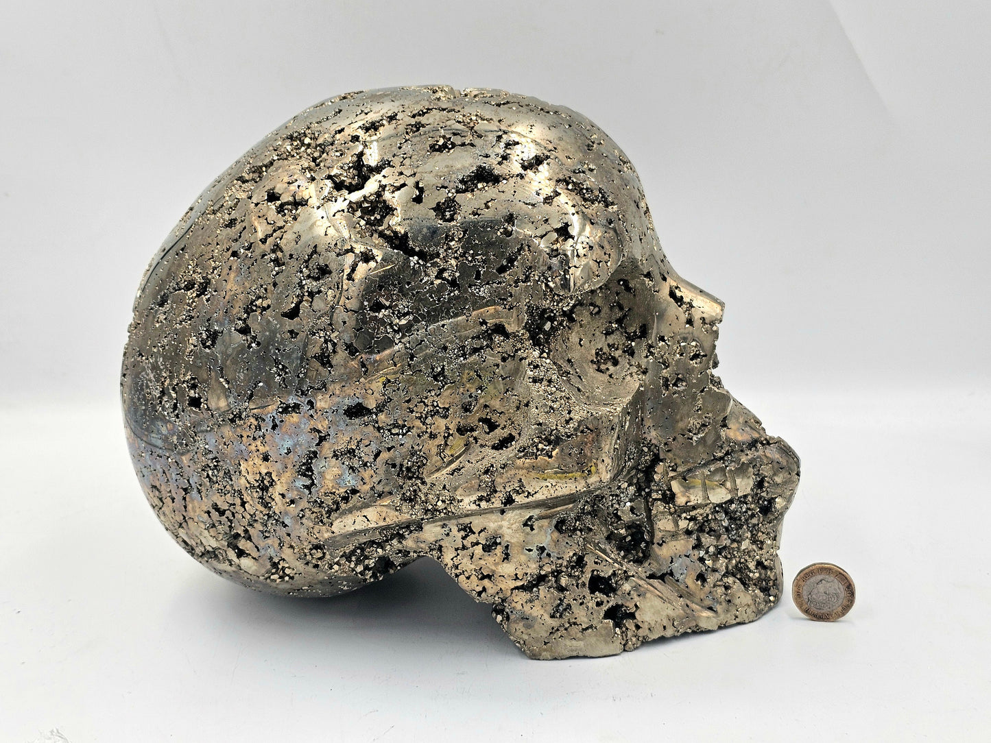 huge pyrite crystal skull