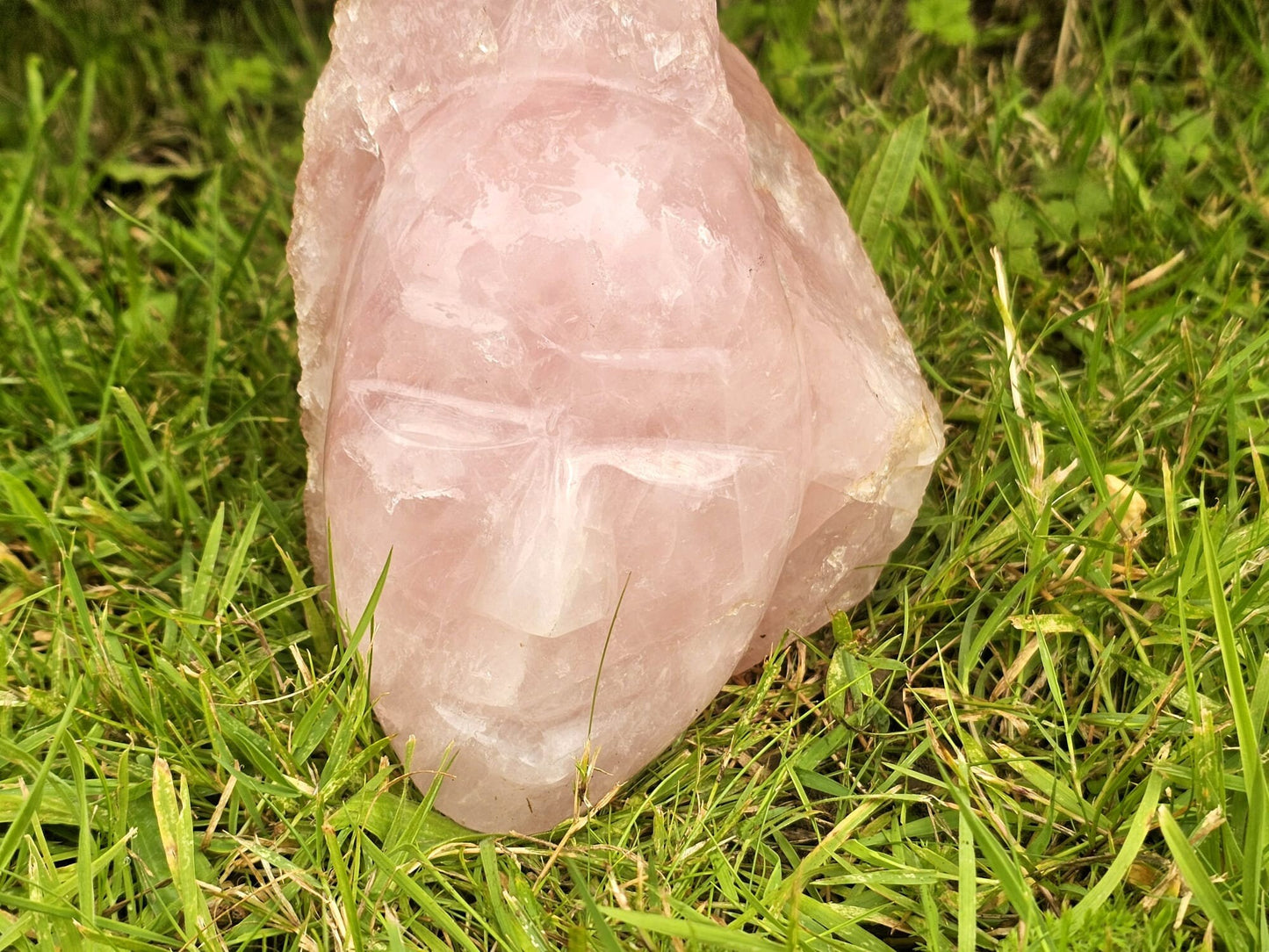 Large Rose Quartz Face Carving