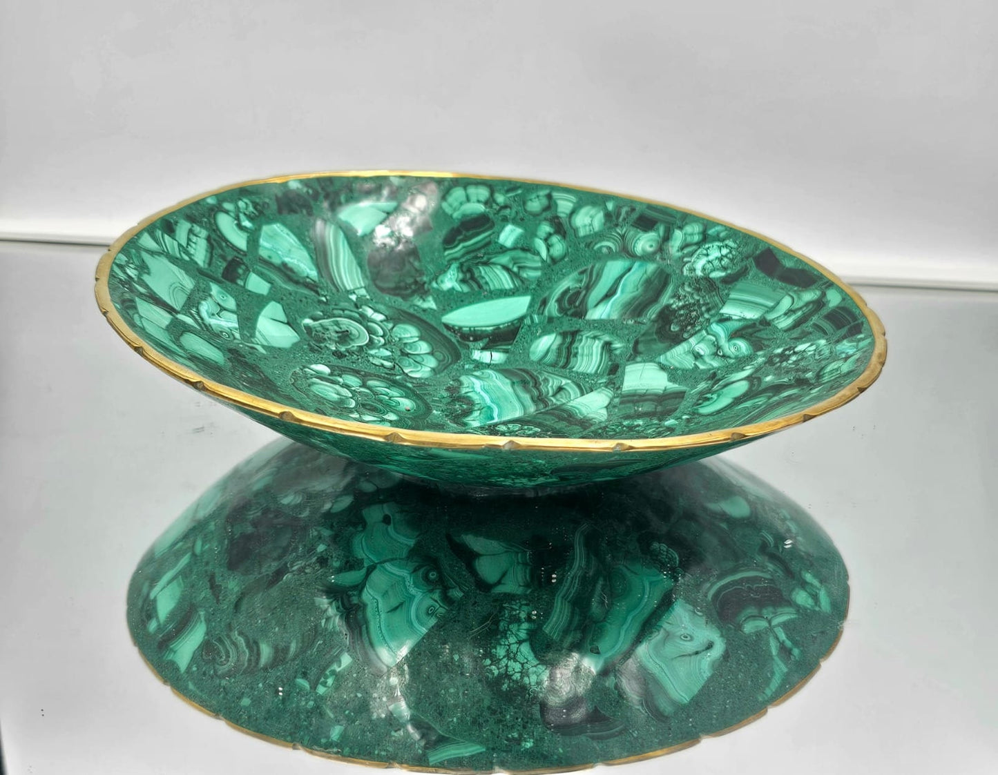 Large Malachite Crystal Bowl