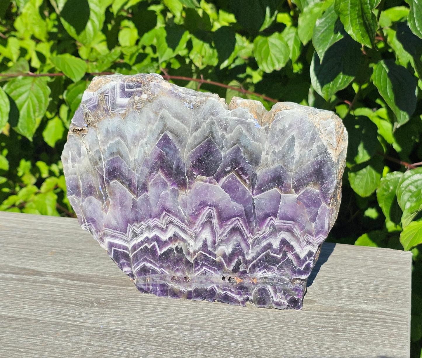Extra Large Chevron Amethyst Crystal Slice 3.67 KG (#1)