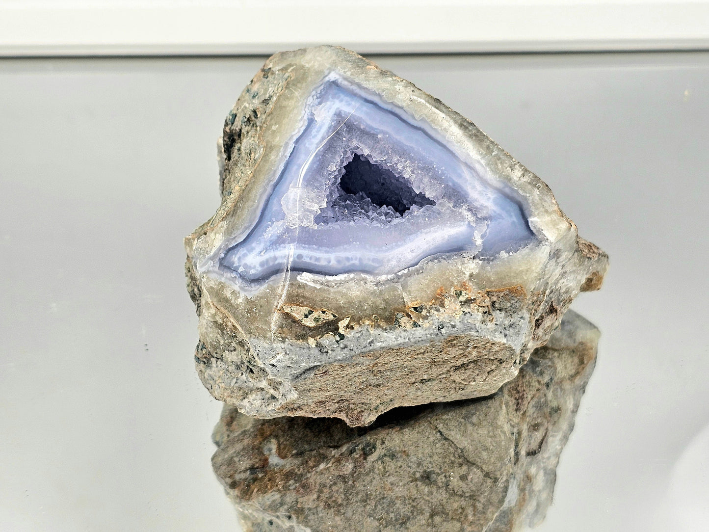 Large Blue Lace Agate Crystal Geode (#2)