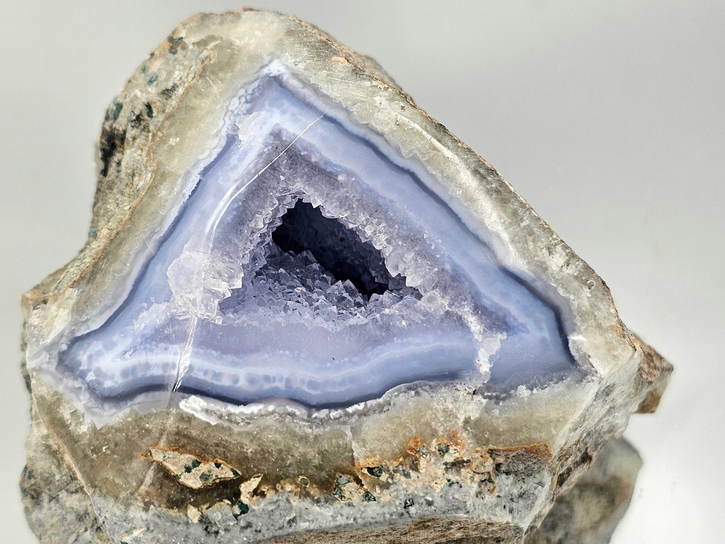 Large Blue Lace Agate Crystal Geode (#2)