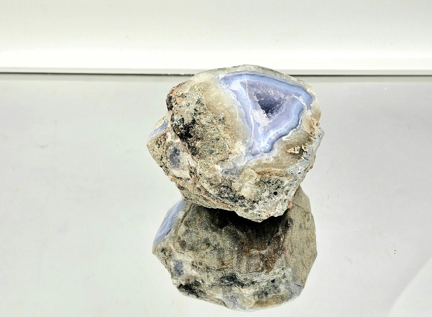 Large Blue Lace Agate Crystal Geode (#2)